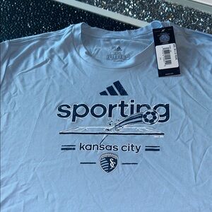 adidas Light Blue Sporting Kansas City Graphic Tee